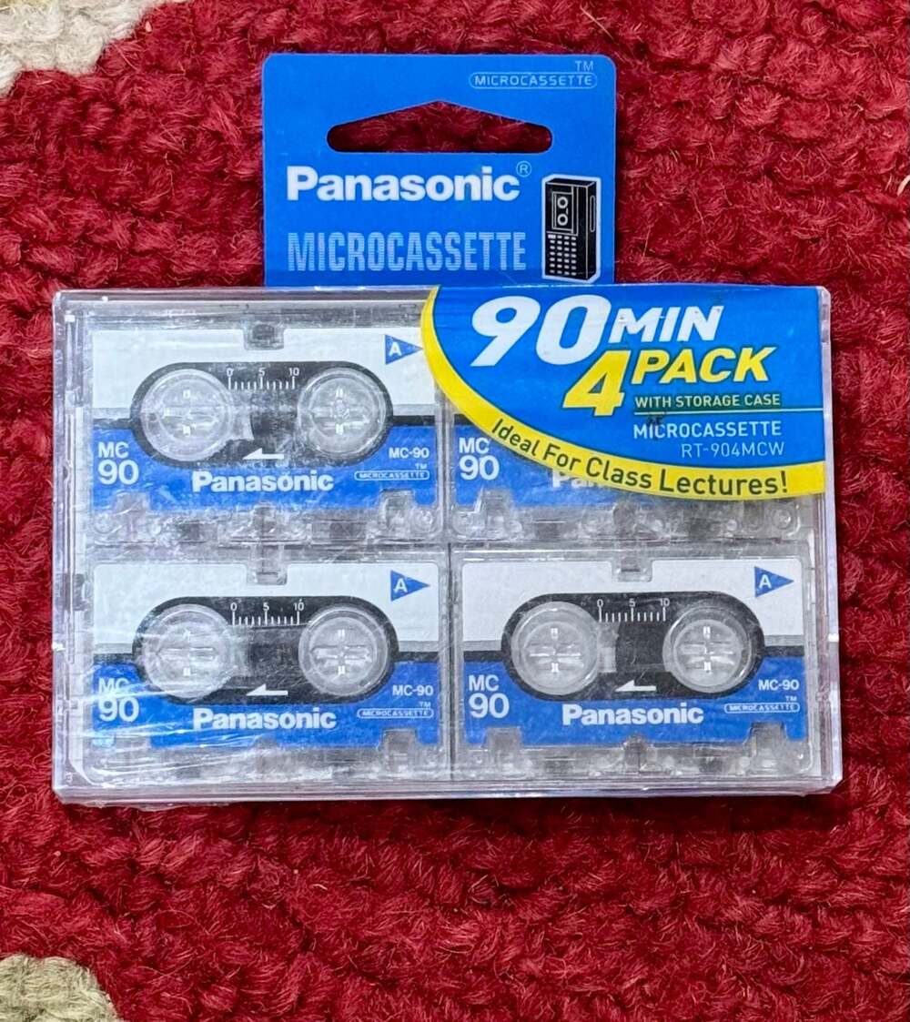Panasonic MC-90 90-Minute Microcassette Tape 4-Pack RT-904MCW